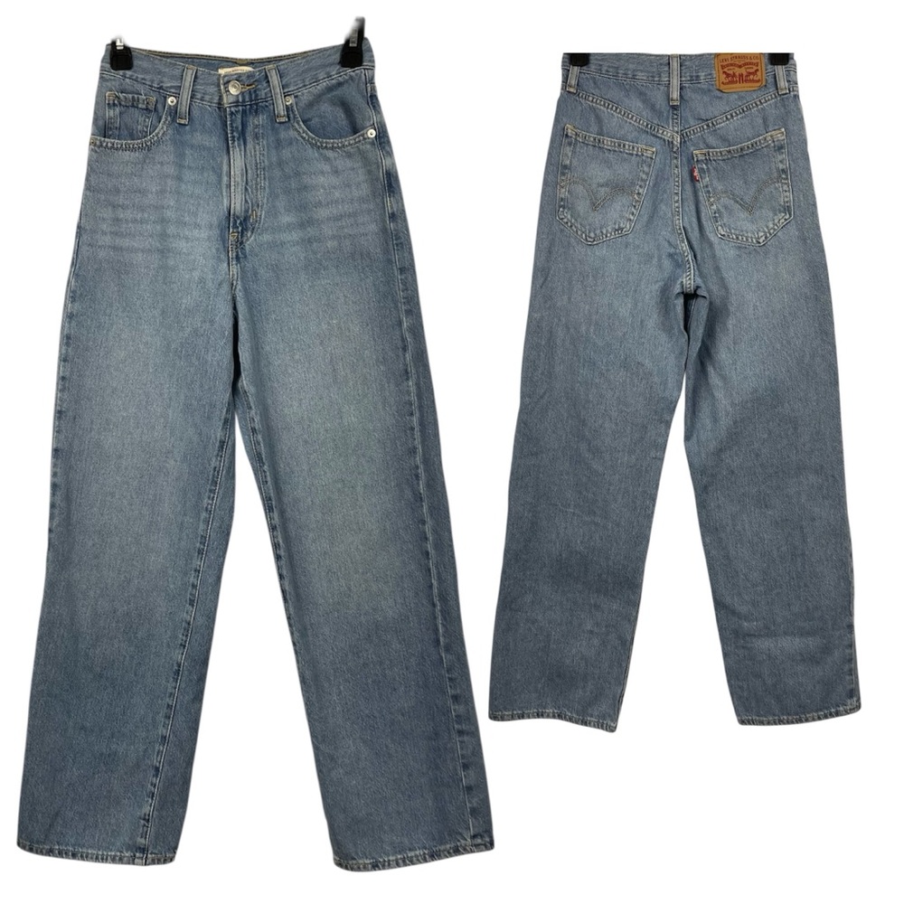 Modern Levis Jeans 24 Blue Denim High Waist Straight Casual Minimal Classic